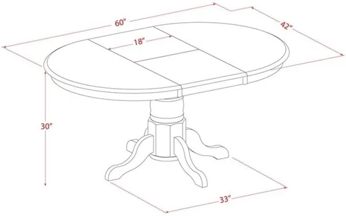 Vista 5 de East West Furniture AVON5-BLK-LC - Juego de mesa de comedor de 5 piezas para 4 personas, incluye una mesa de cocina ovalada con hoja de mariposa y 4