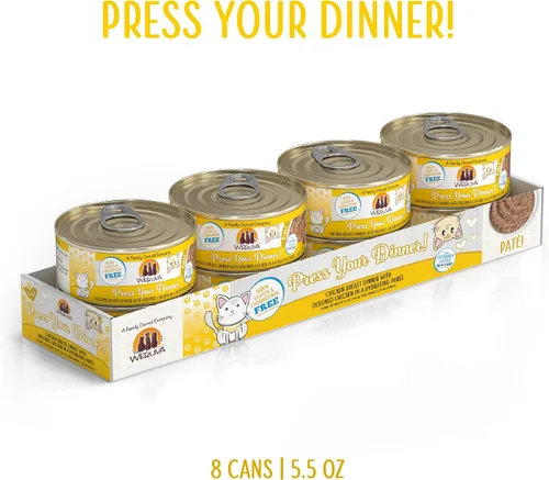 Vista 2 de Weruva Paté clásico para gatos, presiona tu cena con pollo, lata de 5.5 onzas (paquete de 8)