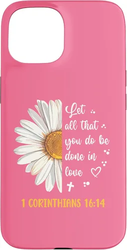 Vista 6 de Linda Daisy 1 Corinthians 16:14 Love Bible Verse for Women Case for iPhone 17