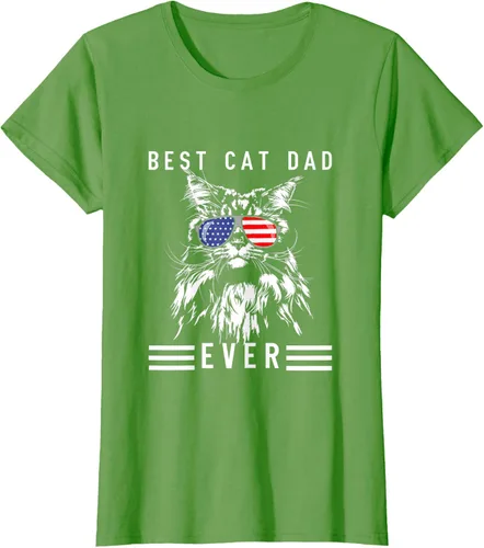 Vista 3 de Funny Maine Coon Cat Best Cat Dad Ever Funny Cat Maine Coon Camiseta, Negro, S