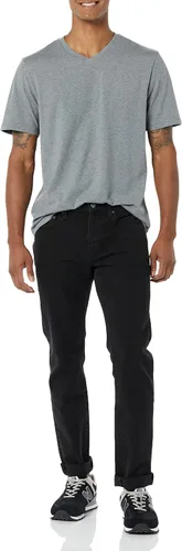 Vista 4 de Tienda Essentials Camiseta de manga corta con cuello en V para hombre (disponible en tallas grandes y altas), paquete de 2