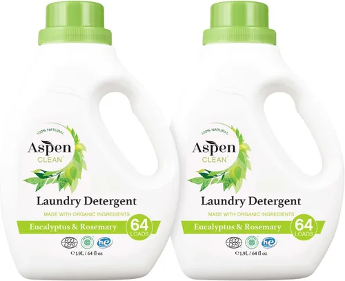 Vista 12 de AspenClean Detergente líquido HE para ropa Eucalipto y romero No tóxico 100% natural Verificado por EWG Seguro para bebés, mascotas