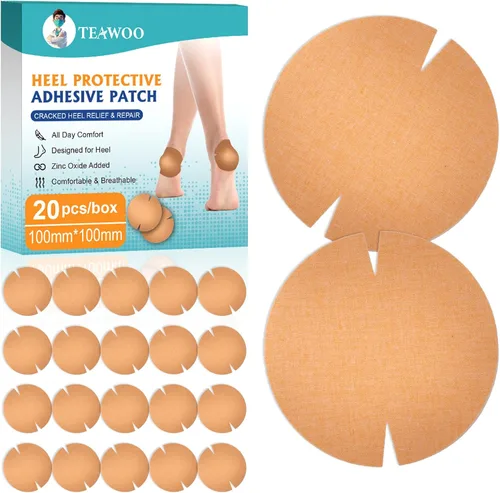 Vista 7 de TEAWOO 30 piezas de parches patentados para el tratamiento de talones agrietados, vendaje para reparación de talones agrietados (3.15" x 3.15")