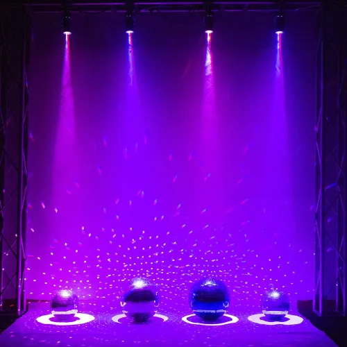 Vista 6 de 9w RGB Beam Lights para la luz de la bola del disco, Spotlight+Mirror Ball Lights Spot Light Stage