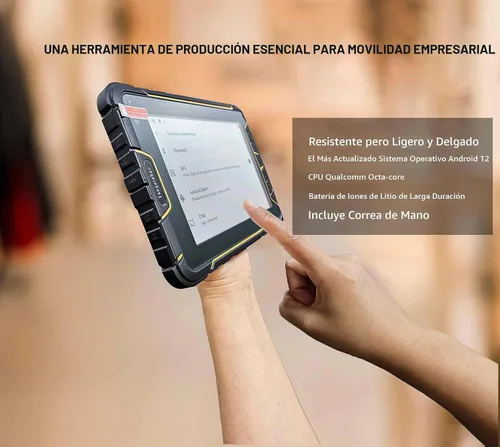 Vista 6 de Escáner de código de barras Android para tableta industrial resistente con motor de escaneo de barras 2D Honeywell Batería de 7200 mAh WiFi