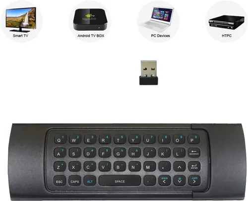 Vista 2 de Rii MX3 Multifunción 2.4G Fly Mouse Mini Teclado Inalámbrico y Control Remoto Infrarrojo y 3-Giroscopio + 3-Gsensor para Google Android Smart TV