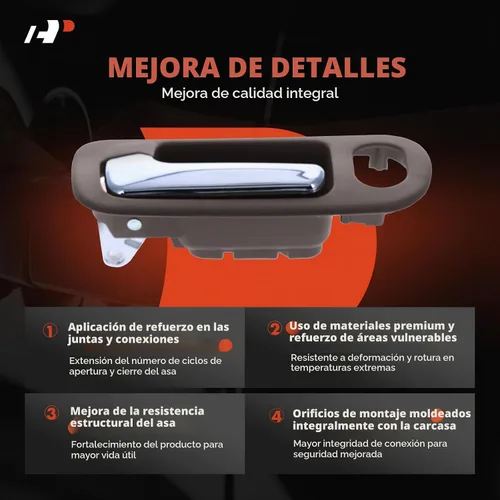 Vista 3 de A-Premium Manijas interiores interiores para puertas delanteras, lado