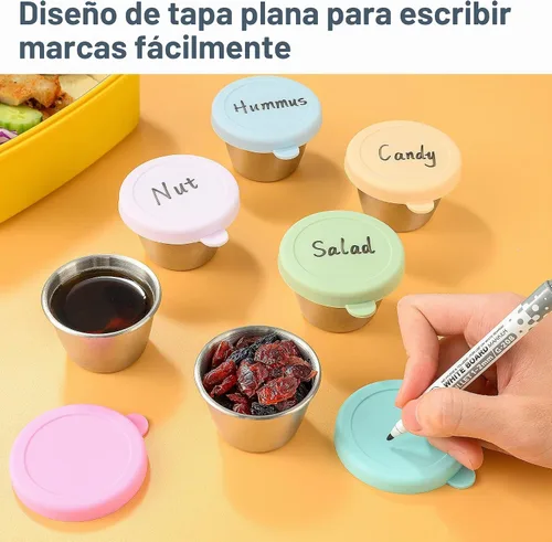 Vista 5 de Homotte Contenedor de aderezo de ensalada para llevar para la lonchera de 6