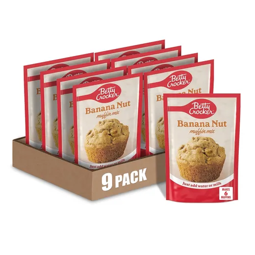 Vista 19 de Betty Crocker Mezcla de muffins de nuez de plátano, hecha con nueces, 6.4 oz.