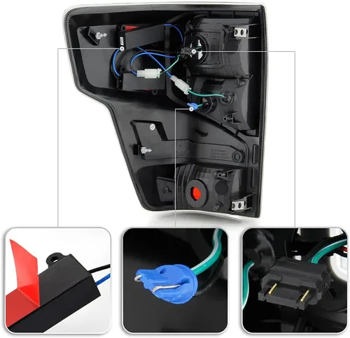 Vista 3 de ACANII - Para [modelo incandescente] Nissan Titan 2016-2021 Titan XD negro ahumado LED tubo luces traseras lámparas izquierda y derecha