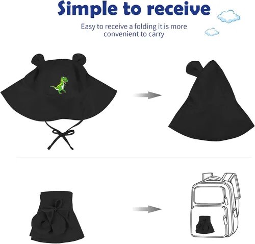 Vista 5 de Zando Sombreros de playa de ala ancha para bebés y niñas, protección solar, sombrero de verano