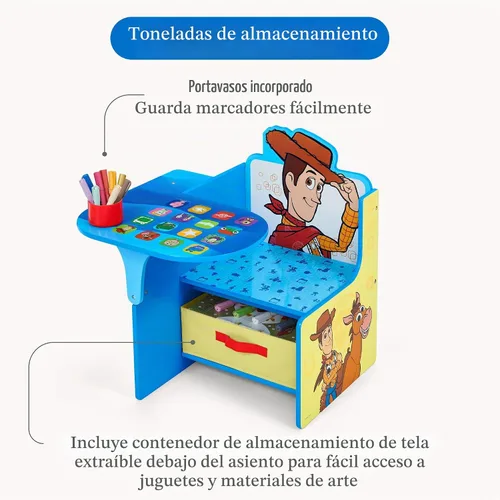 Vista 4 de Delta Children Escritorio con silla con compartimento de almacenamiento Azul