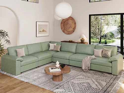 Vista 127 de EASE MOOSE Sofá modular seccional, sofá en forma de U para sala de estar Beige