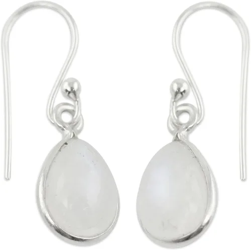 Vista 8 de NOVICA Artisan Handmade Dangle Earrings Sterling Silver Teardrop India