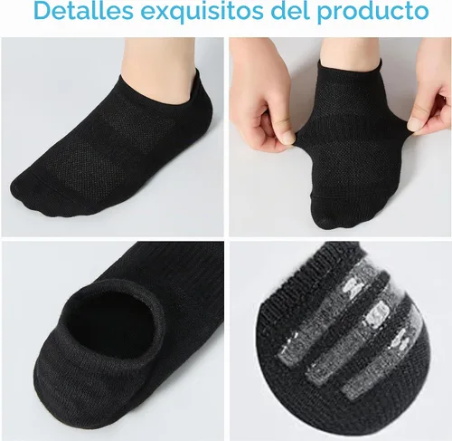 Vista 2 de ATBITER 12 pares de calcetines invisibles para mujer, tobillo bajo 12 pares-6blanco+6negro