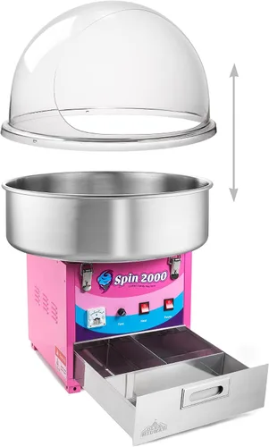 Vista 4 de Olde Midway Máquina de algodón de azúcar con escudo de burbujas, SPIN-2000 Máquina eléctrica de hilo dental para dulces, grado comercial
