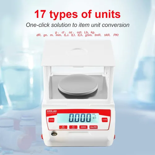 Vista 6 de Balanza analítica 7.05 oz x 0.00 oz GN ct Unidad Laboratorio Científico Balanza Electrónica Balanza Pantalla LCD con RS232 para Escuelas