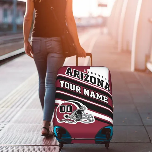 Vista 7 de Fundas de equipaje personalizadas con nombre y número, funda de maleta lavable elástica personalizada para equipaje, Arizona, Fútbol
