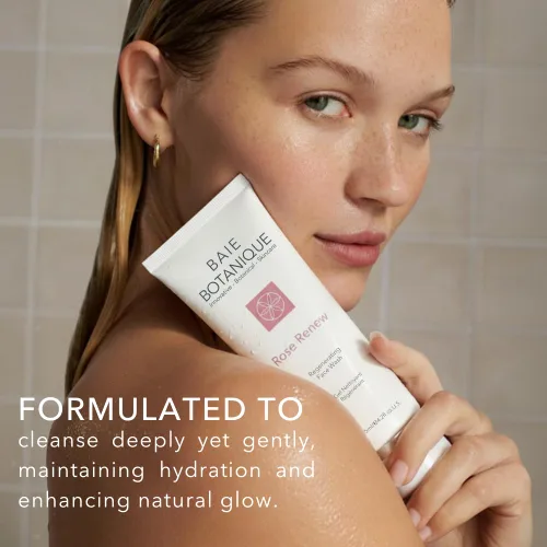 Vista 5 de Baie Botanique Rose Renew - Lavado facial orgánico natural - Lavado facial hidratante - Lavado facial natural para piel grasa - Lavado facial