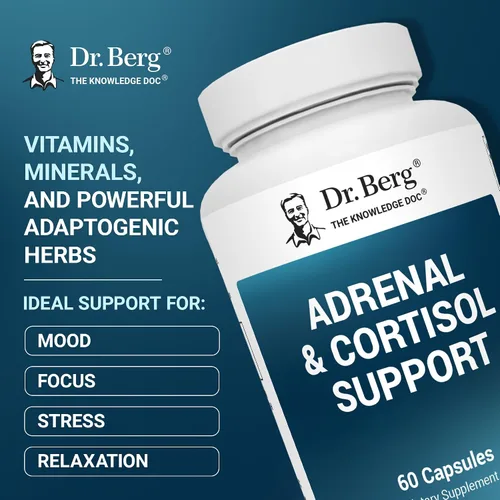 Vista 2 de Dr. Berg Cápsulas Suprarrenales y Cortisol - Suplemento Suprarrenal y Gestor de Cortisol - Apoyo para Estado de Ánimo, Concentración, Relajación