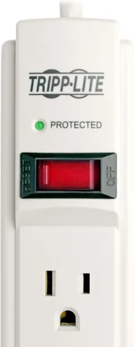 Vista 4 de Tripp Lite Regleta de protección contra sobretensiones de 6 tomas, cable de 6 pies, seguro de por vida de $20,000 y garantía (TLP606TAA)