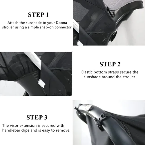 Vista 7 de DOONA - Parasol 2 en 1 para cochecito de bebé y asiento de automóvil, extensión de protección UV, cubierta solar, toldo de cobertura completa