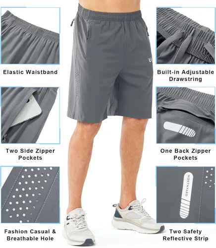 Vista 5 de NORTHYARD Pantalones cortos deportivos ligeros de secado rápido y de 7pulgadas para hombre, para senderismo, deportes, gimnasio, correr