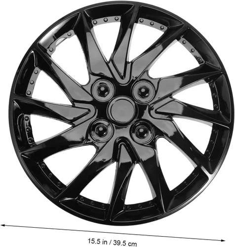 Vista 7 de 1 funda para tapacubos para automóvil, color negro, fácil de limpiar, para autos, SUV y camiones, mejora la apariencia y protege las ruedas