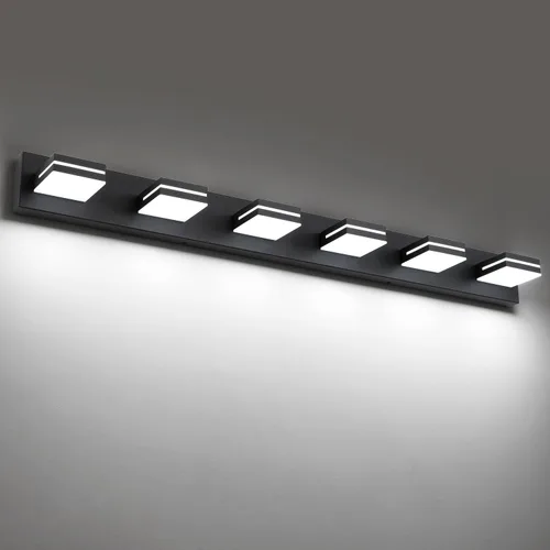 Vista 36 de SineRise - Moderna lámpara LED para tocador de baño (2 luces, 39.4 cm, regulable), iluminación de pared de baño moderna de acrílico cepillado sobre