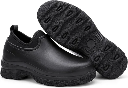 Vista 2 de Meidiastra Zapatos de chef para hombre y mujer, impermeables, antideslizantes, para cocina, trabajo, zuecos de enfermera, zapatos de seguridad
