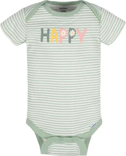 Vista 2 de Gerber Onesies Paquete de 8 mamelucos de manga corta para niñas bebés