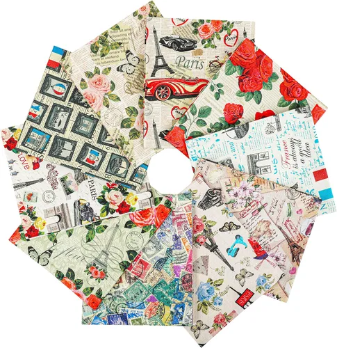 Vista 25 de Craftido -25 Opciones- Paquetes de Tela de Acolchado 100% Algodón 10pcs Fat Quarters 18"x21"-Peso Mediano 5.2 oz- Algodón Suave para Acolchado