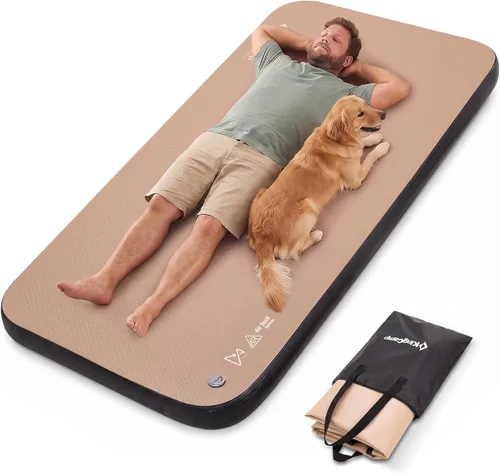 Vista 10 de KingCamp FLEXIREST 5.0 - Colchoneta de dormir doble para camping, compacta, tamaño completo, con bolsa de inflador, colchón de campamento sin PVC