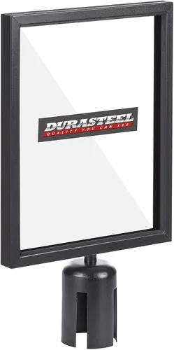 Vista 9 de DuraSteel Soporte de Letrero con Poste de Exhibición Vertical - Marco de Doble Cara para 8.5'' x 11'' - Control de Multitudes y Barrera de Cola