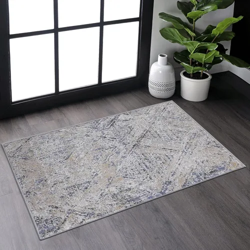 Vista 24 de NAAR PAYAS - Alfombra de área de 2 x 3 pies, diseño geométrico beige para sala de estar, dormitorio y comedor