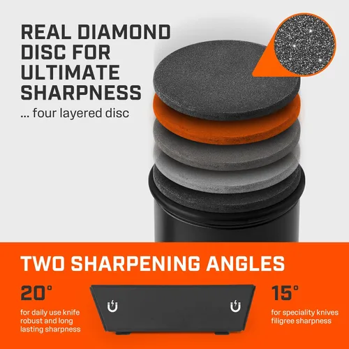 Vista 4 de TUMBLER Pro Rolling Knife Sharpener™ - Afilado de cuchillos hecho fácil - Kit de afilado de cuchillos rodante con sistema de disco removible