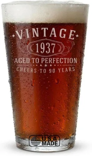 Vista 35 de Vintage 2008 Grabado Pint Glass 18 regalos de cumpleaños para niños niñas Claro