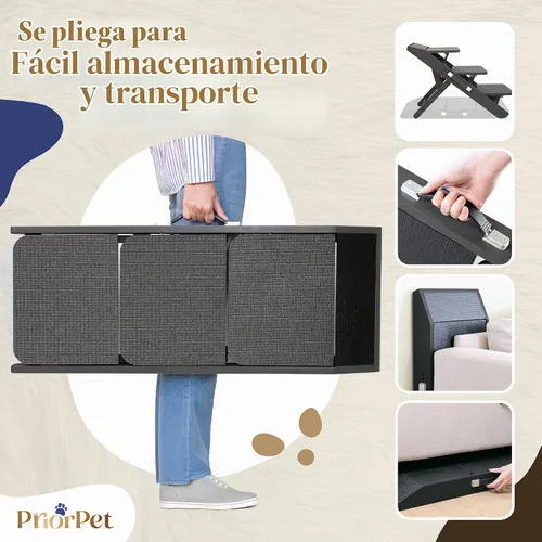 Vista 5 de Rampa para perros para sofá, antideslizante, resistente, plegable, soporta hasta 200 libras, ajustable de 7 a 20 pulgadas, plataforma de aterrizaje