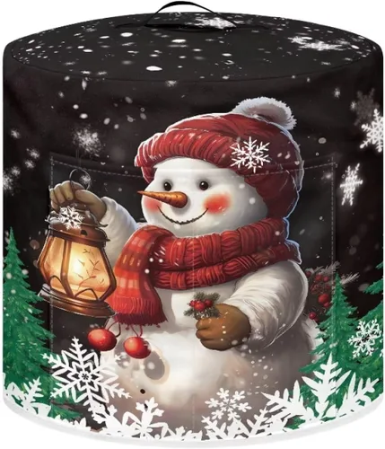 Vista 13 de Gomyblomy Funda para freidora de aire para árbol de Navidad, protector lavable para olla de arroz con asa y bolsillo, elegante y duradera, cubierta