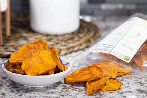 Vista 3 de Bella Viva Orchards Mango seco orgánico, dulce sin azúcar añadido, 1 libra de fruta seca