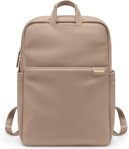 Vista 15 de Mochila delgada para laptop para mujer, mochila ligera para viajes de negocios para mujeres y hombres, Albaricoque, 14 pulg., Moderno