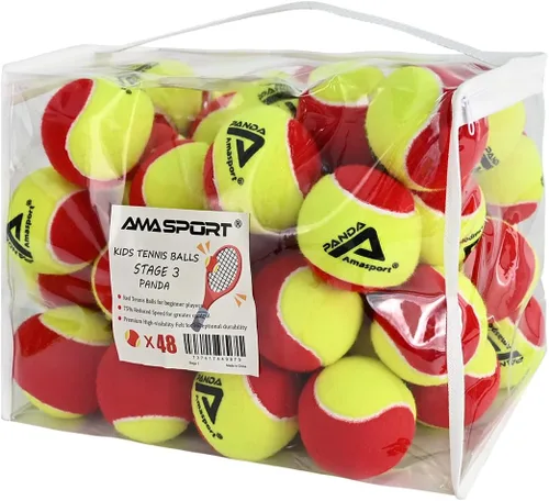Vista 4 de AMA SPORT Pelotas de tenis para niños 25%-50%-75% de baja compresión para niños, pelotas de tenis para principiantes, entrenamiento juvenil, pelota