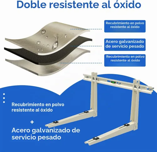 Vista 4 de Mini soporte de montaje en pared dividida exterior para sistema de calor 9000 a 36000 BTU