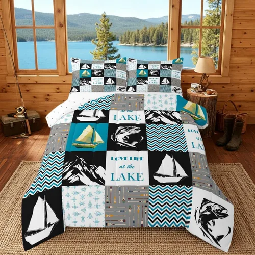 Vista 35 de Erosebridal Juego de edredón de ancla náutica, juego de ropa de cama con brújula oceánica, tamaño individual para niños, adolescentes y adultos