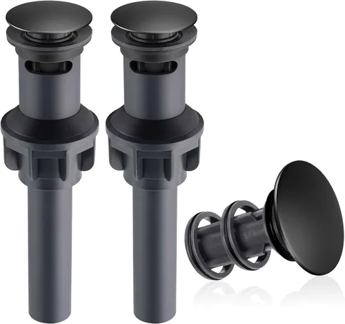 Vista 11 de Hibbent Paquete de 2 Tapones Universales de Drenaje para Fregadero de Baño, Colador de Drenaje Emergente con Desbordamiento, Tapón de Fregadero