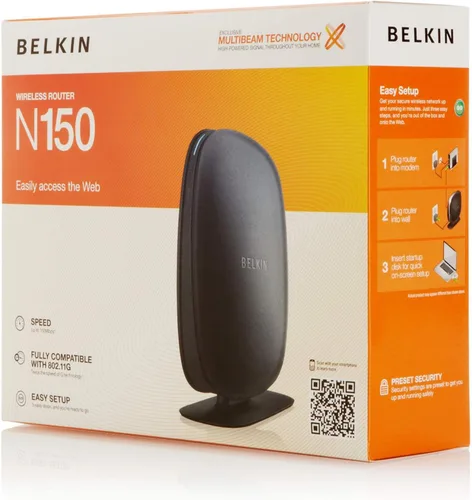 Vista 6 de Belkin Router N150 inalámbrico/Wi-Fi N con tecnología MultiBeam, IEEE 802.11 b/g/n