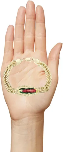 Vista 5 de GXLYFG Pulsera Virgen María de Acero Inoxidable Chapado en Oro de 24k Virgen De Guadalupe Colgante Joyería Mexicana Para Mujeres