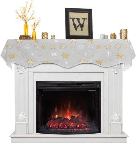 Vista 9 de Funda para bufanda de chimenea de árbol de Navidad, mantel superior, bufanda para Navidad, Halloween, Acción de Gracias, otoño, decoración