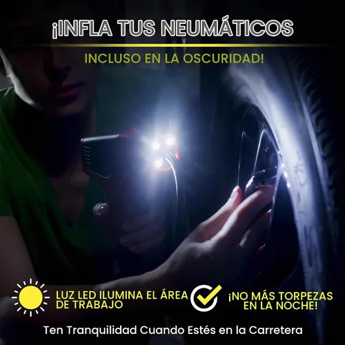 Vista 6 de BULLSEYE PRO - Inflador de neumáticos con manómetro, compacto y portátil, apagado automático, 150 PSI máximo, USB recargable para el hogar y cable