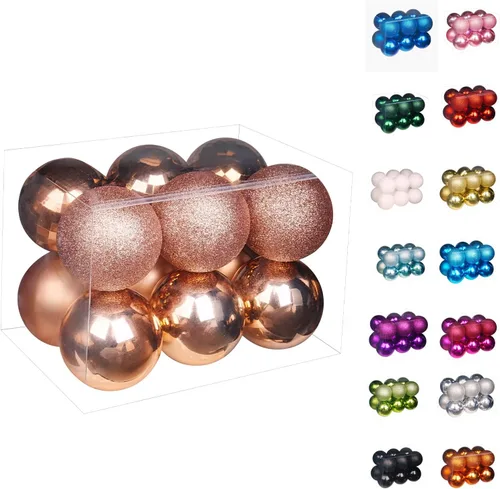 Vista 22 de Emopeak - Juego de 24 esferas navideñas, ornamentos irrompibles, 4 estilos, decoración colgante para árbol de Navidad, boda o fiesta